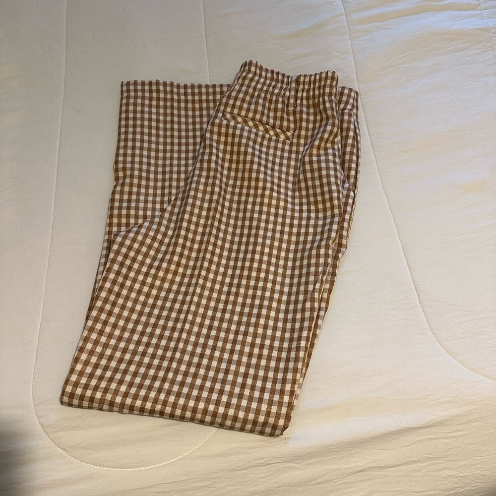 Size 4 dress pants versona brown and white checkered